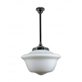 Lighting Inspiration-Victorian 9" / 12" / 16" School House Opal Gloss Rod Pendant - Chrome